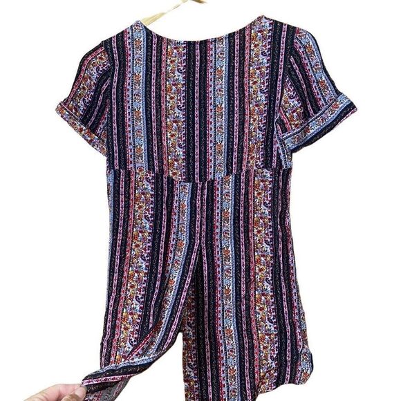 Fat face multi color striped ditsy floral short sleeve tunic top - Picture 3 of 11